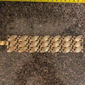 Monet Vintage 1.5in Wide Faux Gold Cuff Bracelet